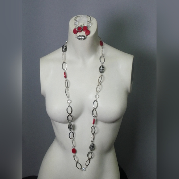 Red Onyx and Silver Statement Jewelry Collection - Picture 2 of 3